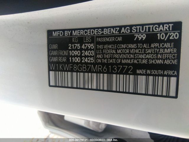 W1KWF8GB7MR613772 Mercedes-Benz C-class Amg C 63