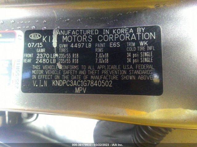 KNDPC3AC1G7840502 KIA Sportage Ex