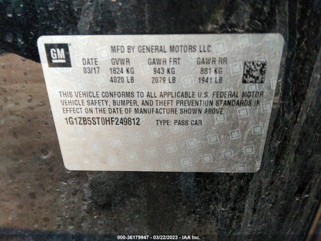 Chevrolet MALIBU LS 2017 1G1ZB5ST0HF249812 Image 10