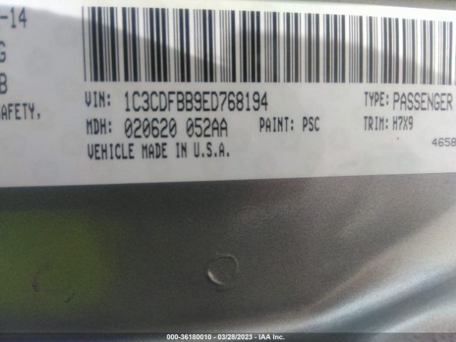 1C3CDFBB9ED768194 Dodge DART SXT