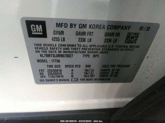 Chevrolet Trailblazer Rs 2021 KL79MTSL0MB070027 Image 11