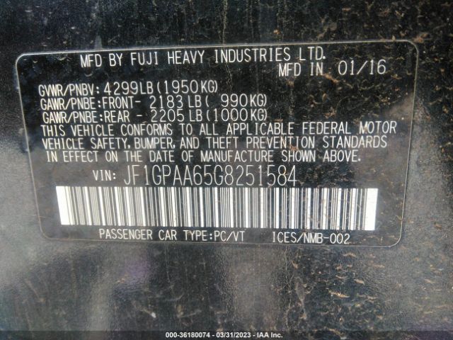 JF1GPAA65G8251584 Subaru Impreza Wagon 2.0i