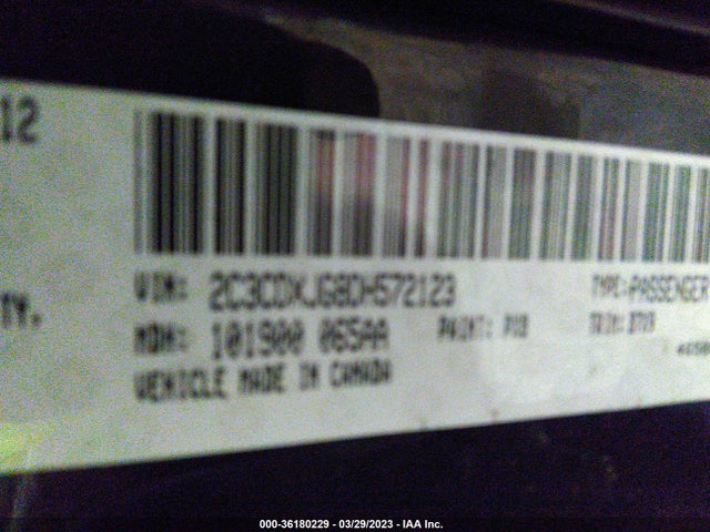 2013 DODGE CHARGER SXT VIN: 2C3CDXJG8DH572123