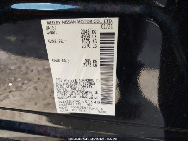 1N4AZ1CV6MC551549 Nissan LEAF SV
