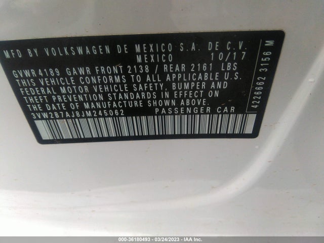 3VW2B7AJ8JM245062 Volkswagen Jetta 1.4t S