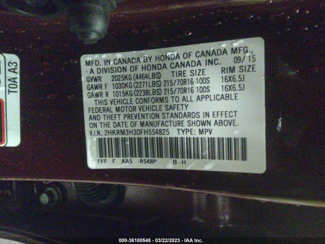 Honda CR-V LX 2015 2HKRM3H30FH554825 Image 9