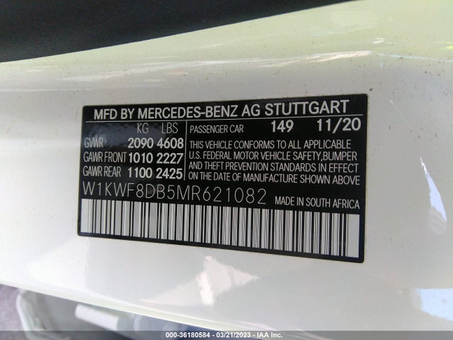 Mercedes-Benz C-class C 300 2021 W1KWF8DB5MR621082 Image 10