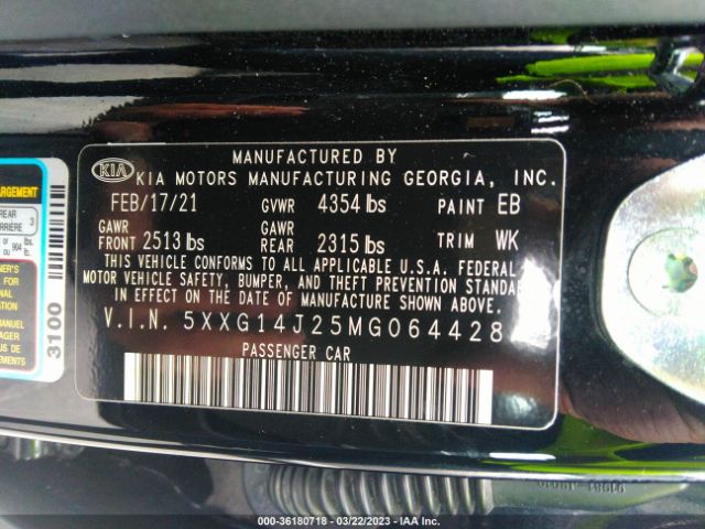5XXG14J25MG064428 KIA K5 LXS