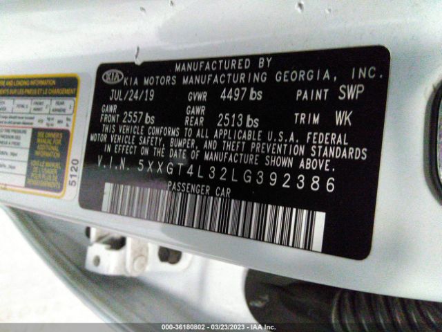 5XXGT4L32LG392386 KIA Optima Lx