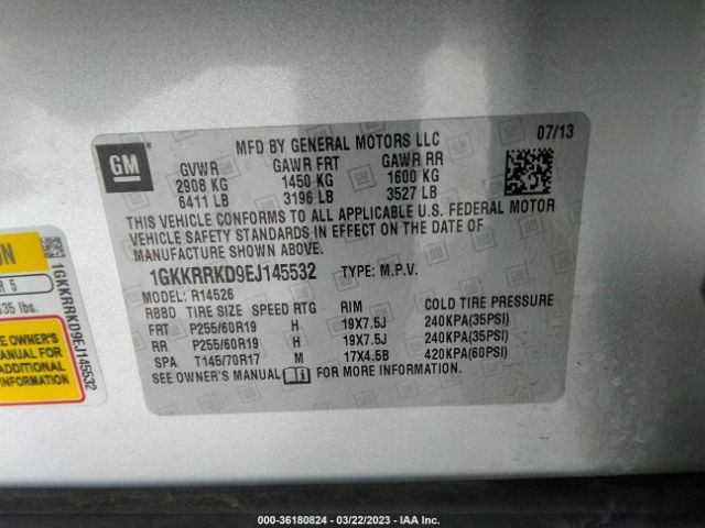 1GKKRRKD9EJ145532 GMC ACADIA SLT