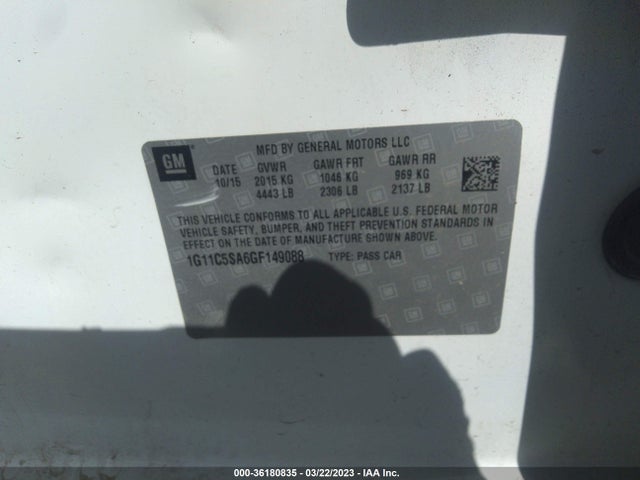 Chevrolet Malibu Limited Lt 2016 1G11C5SA6GF149088 Image 10