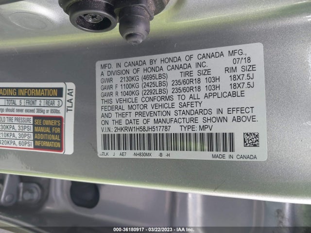 Honda CR-V EX 2018 2HKRW1H58JH517787 Image 9