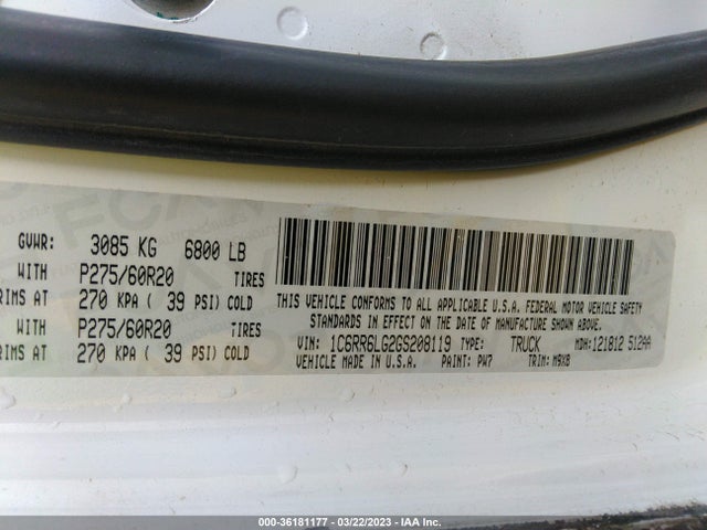 RAM 1500 Big Horn 2016 1C6RR6LG2GS208119 Image 10