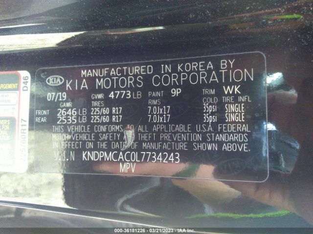 KNDPMCAC0L7734243 KIA Sportage Lx