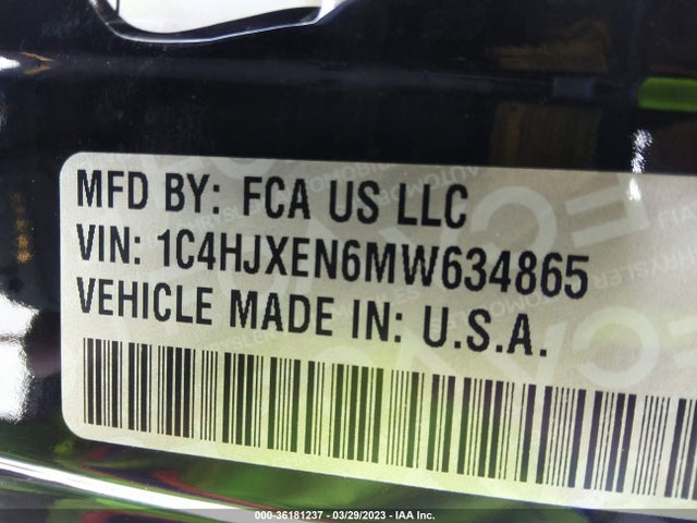 1C4HJXEN6MW634865 Jeep Wrangler