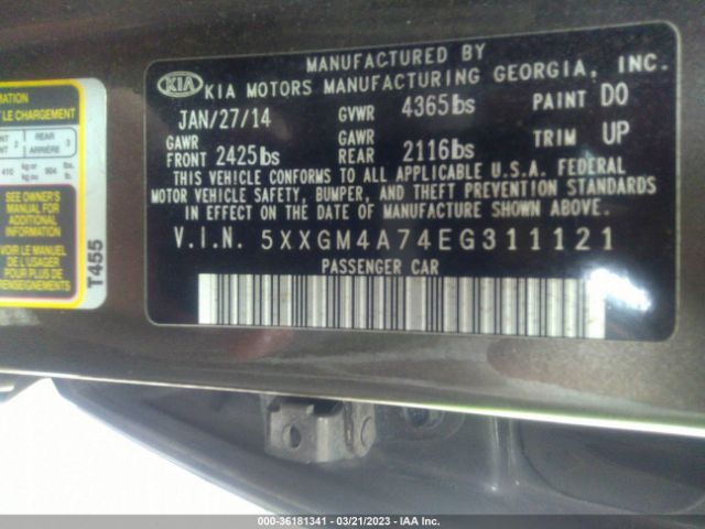 5XXGM4A74EG311121 KIA Optima Lx