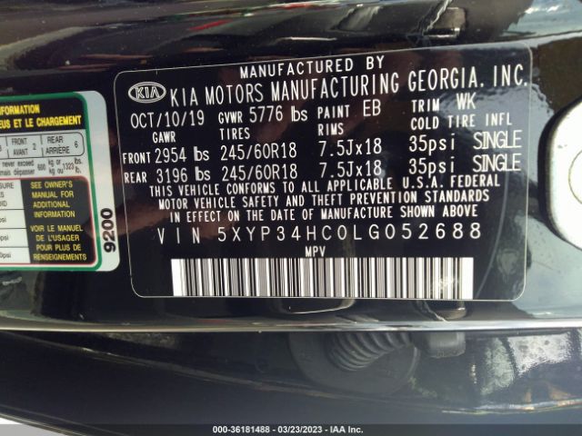 5XYP34HC0LG052688 KIA Telluride Ex