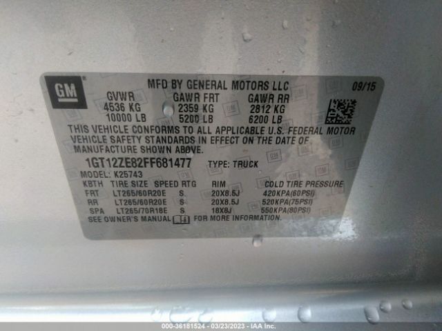 1GT12ZE82FF681477 GMC Sierra 2500hd Slt