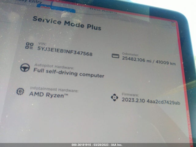 Tesla Model 3 Long Range 2022 5YJ3E1EB1NF347568 Image 8