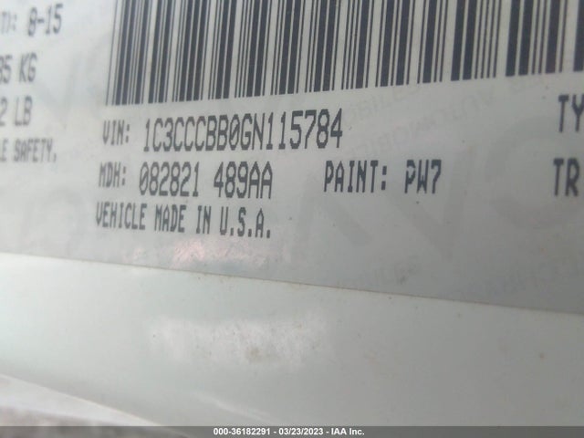 1C3CCCBB0GN115784 Chrysler 200 S