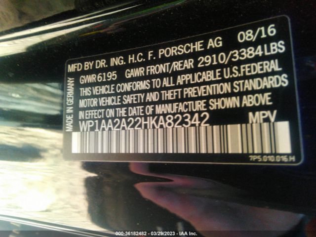 WP1AA2A22HKA82342 Porsche Cayenne Platinum Edition