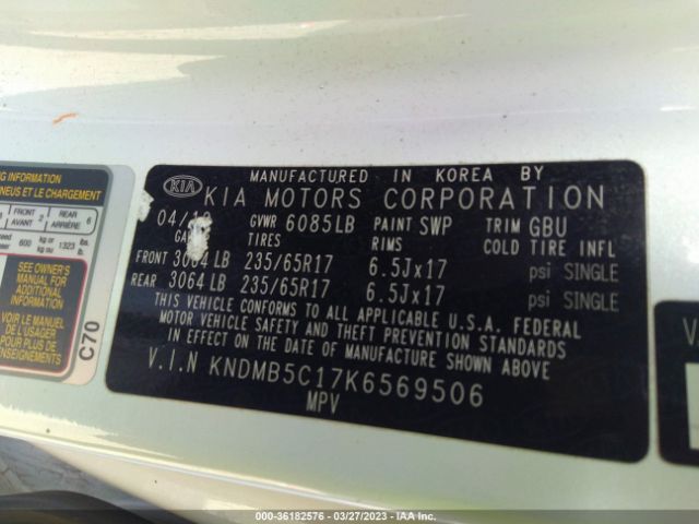 KNDMB5C17K6569506 KIA SEDONA LX