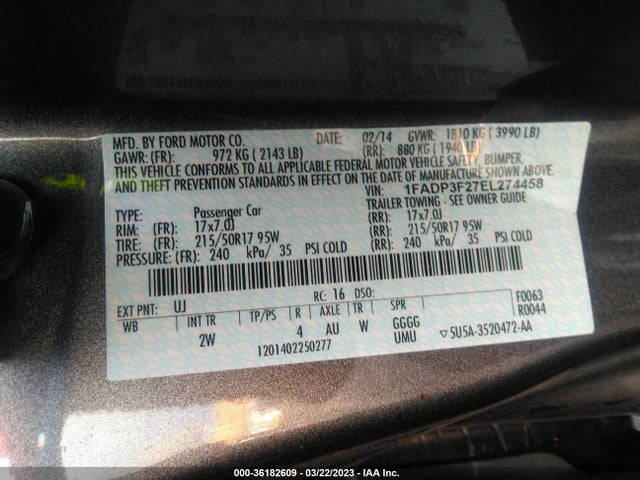 Ford FOCUS SE 2014 1FADP3F27EL274458 Image 10