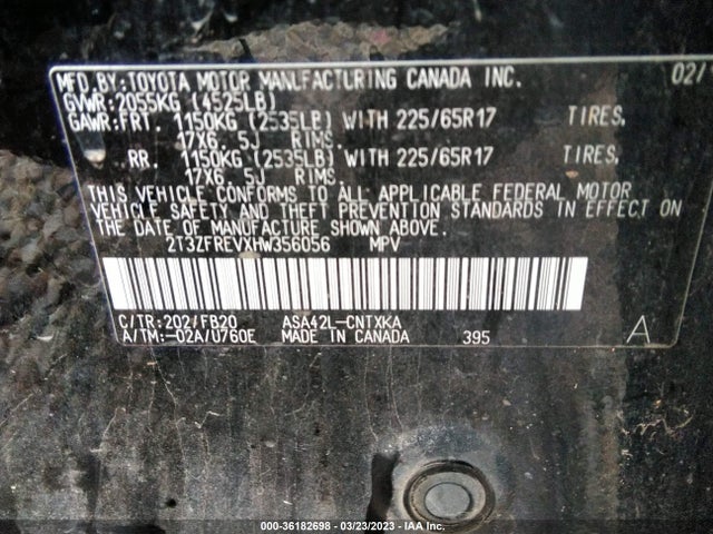 Toyota RAV4 LE 2017 2T3ZFREVXHW356056 Image 9