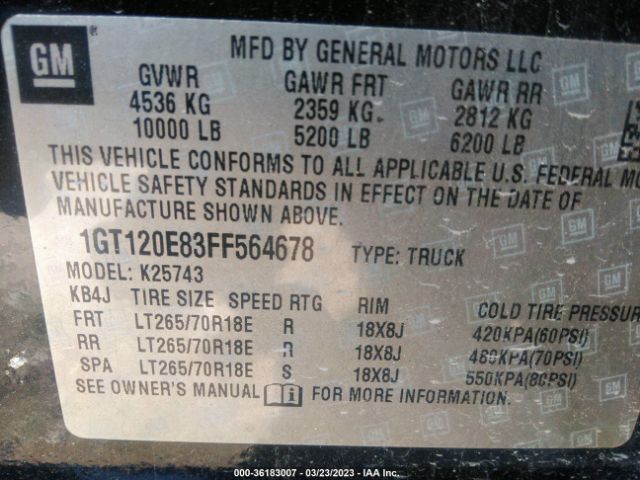 1GT120E83FF564678 GMC Sierra 2500hd Denali