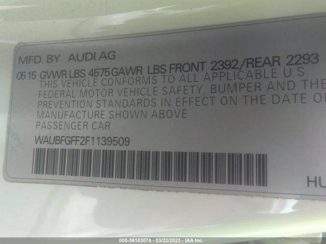 WAUBFGFF2F1139509 Audi S3/a3 2.0t Premium