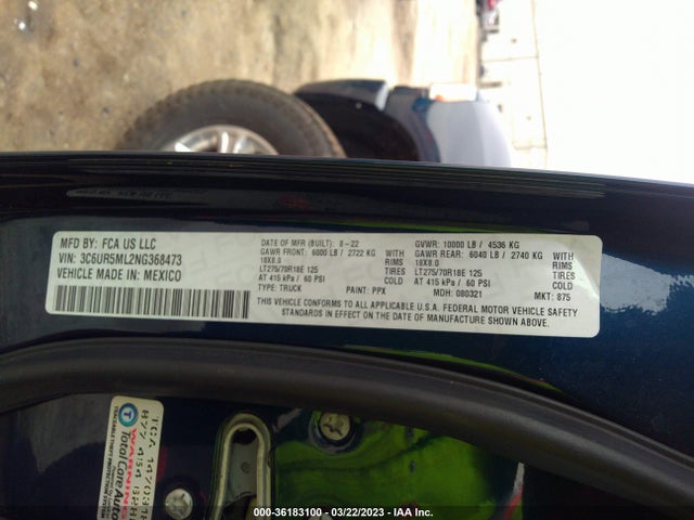 RAM 2500 Big Horn 2022 3C6UR5ML2NG368473 Image 9