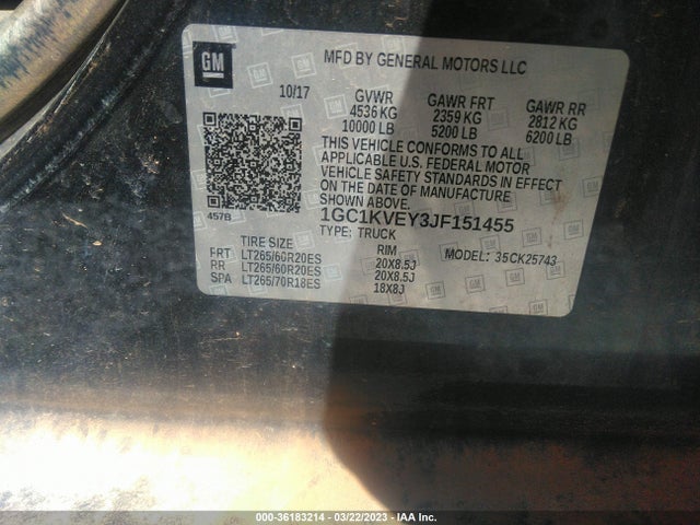 Chevrolet Silverado 2500hd Lt 2018 1GC1KVEY3JF151455 Image 10