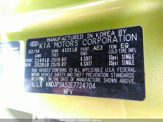 KIA SOUL + 2014 KNDJP3A52E7724704 Image 10