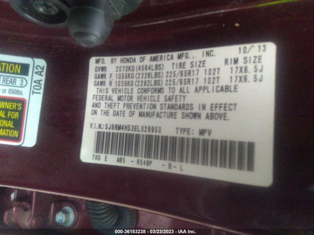 Honda CR-V EX 2014 5J6RM4H53EL029950 Image 9