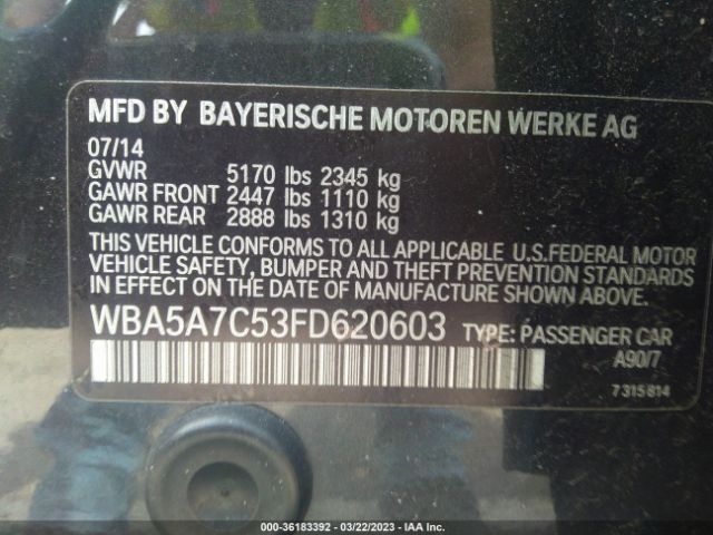 WBA5A7C53FD620603 BMW 5 Series 528i Xdrive
