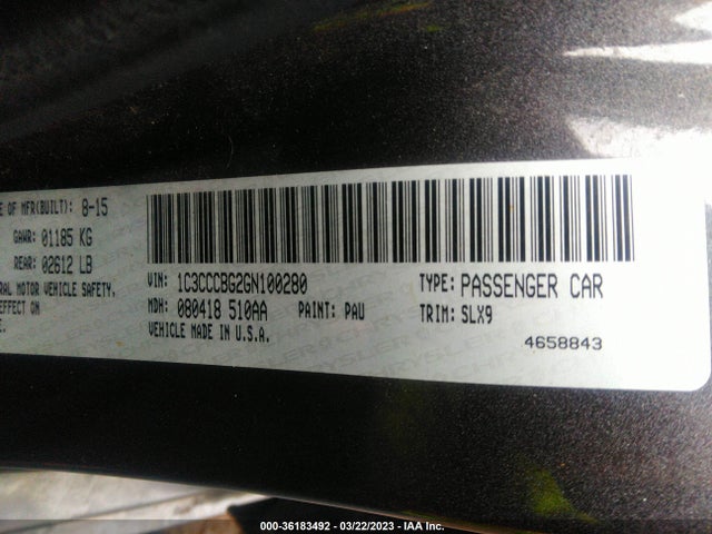 1C3CCCBG2GN100280 Chrysler 200 S