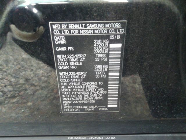 KNMAT2MVXKP554556 Nissan ROGUE SV