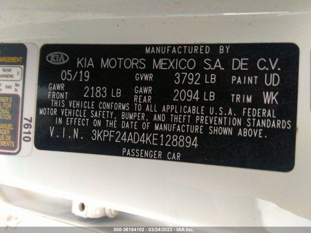KIA Forte Lxs 2019 3KPF24AD4KE128894 Image 10