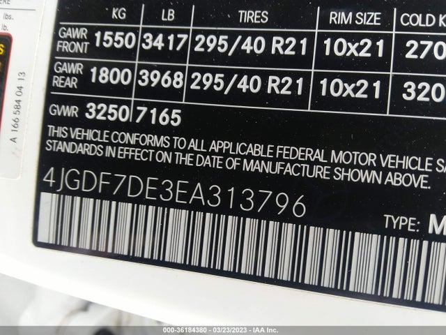 4JGDF7DE3EA313796 Mercedes-Benz Gl-class Gl 550