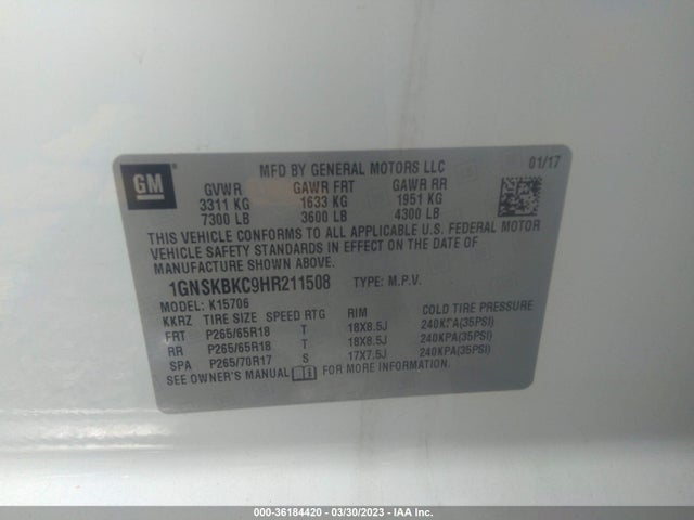 Chevrolet Tahoe Lt 2017 1GNSKBKC9HR211508 Image 10