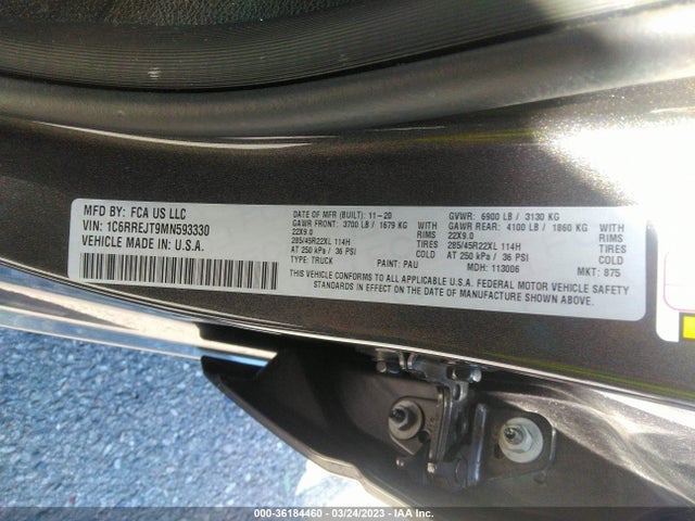 RAM 1500 Laramie 2021 1C6RREJT9MN593330 Image 10