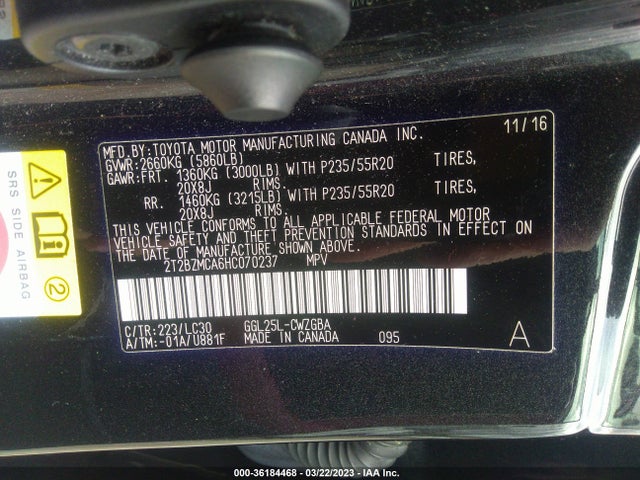 2T2BZMCA6HC070237 Lexus Rx Rx 350