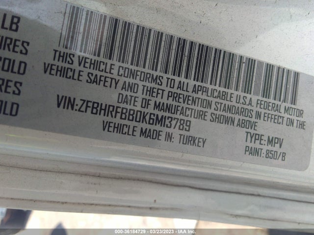 2019 Ram Promaster City, VIN: ZFBHRFBB0K6M13789