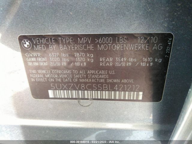5UXZV8C55BL421212 BMW X5 50i