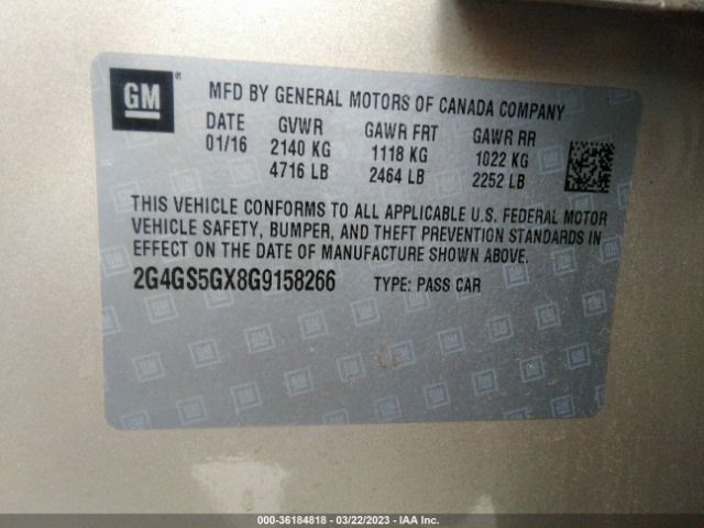 2G4GS5GX8G9158266 Buick Regal Premium Ii