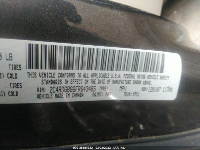 Dodge Grand Caravan American Value Pkg 2015 2C4RDGBG6FR643465 Image 9