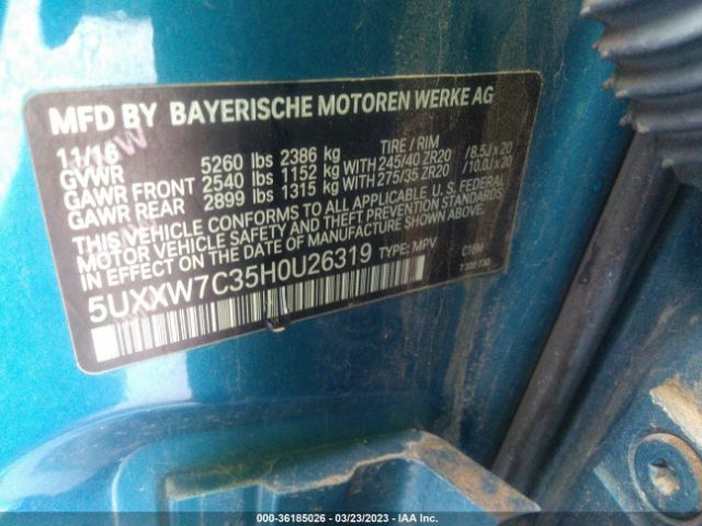 5UXXW7C35H0U26319 BMW X4 M40i