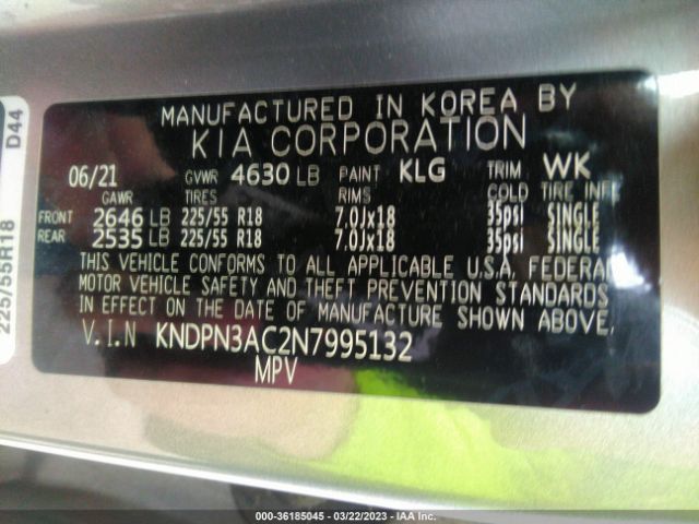 KNDPN3AC2N7995132 KIA Sportage Ex
