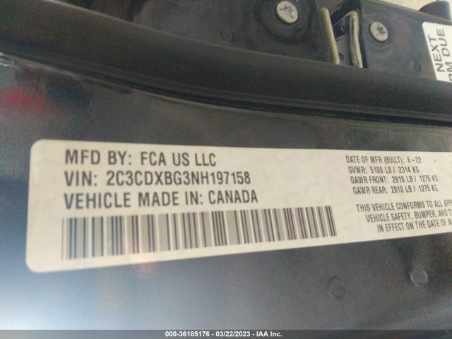 Dodge Charger Sxt 2022 2C3CDXBG3NH197158 Image 11