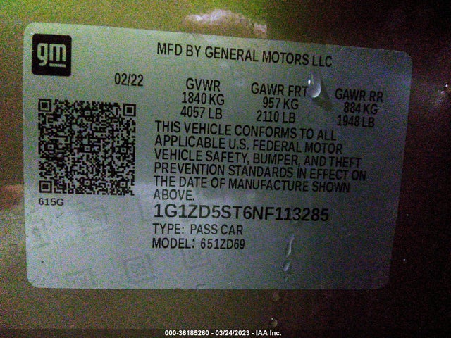 Chevrolet MALIBU LT 2022 1G1ZD5ST6NF113285 Image 9